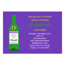Adult Wine Birthday Party Invitation - Purple
