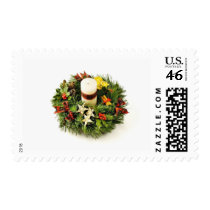 Advent Wreath On White Background postage