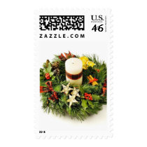 Advent Wreath On White Background postage