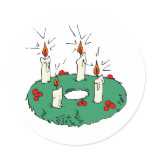 Advent Wreath Round Sticker