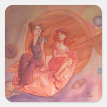Adventure Through the Nebula Square Stickers