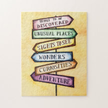 Adventures Street Sign Jigsaw Puzzle