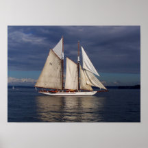 Adventuress sails on Port Townsend Bay Poster
