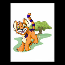 Adventurous orange Kougra on Mystery Island