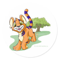 Adventurous orange Kougra on Mystery Island stickers by neopets Adventurous orange Kougra on Mystery Island stickers