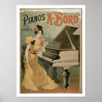 Advertisement for 'A. Bord Pianos, Paris' (colour Poster