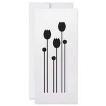 Advertising maps Flayer tulip flower black Design  Rack Cards