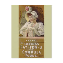 Advertisment for Get Fat Food Tables 1895 postcards by MyOtherPlanet Advertisment for Get Fat Food Tables 1895 postcards
