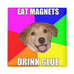 ADVICE DOG MEME: THE FRIDGE IS EMPTY REFRIGERATOR MAGNET