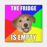 ADVICE DOG MEME: THE FRIDGE IS EMPTY REFRIGERATOR MAGNET