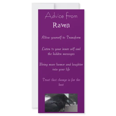 Advice from a Raven Spirit bookmark Rack Card Design by Spiritoftheraven