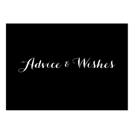 Advice & Wishes Wedding Cards Business Cards (front side)