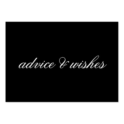 Advice & Wishes Wedding Cards Business Cards (front side)
