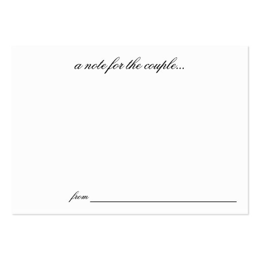Advice & Wishes Wedding Cards Business Cards (back side)