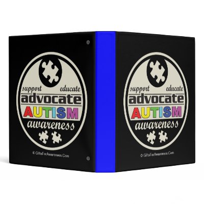 Advocate Autism Awareness Vinyl Binder by diseaseapparel