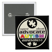Advocate Autism Awareness Buttons
