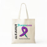 Advocate Awareness Grunge Ribbon Domestic Violence Tote Bag