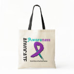 Advocate Awareness Grunge Ribbon Domestic Violence Tote Bags