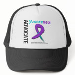 Advocate Awareness Grunge Ribbon Domestic Violence Trucker Hat