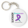 Advocate Awareness Grunge Ribbon Domestic Violence Keychains