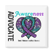 Advocate Awareness Mosaic Heart Domestic Violence Magnet