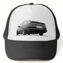 AE86 Black & White Trucker Hat