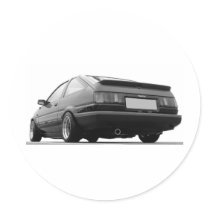 AE86 Black & White Stickers