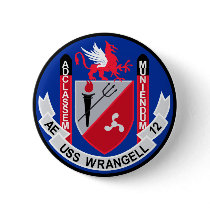 AE-12 USS Wrangell Ammunition Ship Military Patch Pinback Button