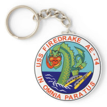 AE-14 USS Firedrake Ammunition Ship Military Patch Key Chain