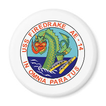 AE-14 USS Firedrake Ammunition Ship Military Patch Fridge Magnet