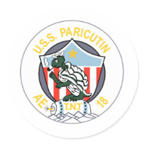 AE-16 USS MOUNT KATMAI Ammunition Ship Patch Round Stickers