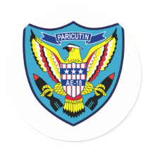 AE-18 USS PARICUTIN Ammunition Ship Military Patch Stickers