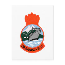 AE-22 USS Maunakea Ammunition Ship Military Patch Postcard