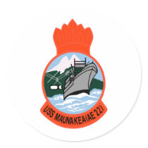 AE-22 USS Maunakea Ammunition Ship Military Patch Round Sticker