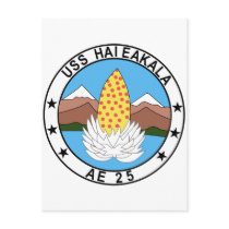 AE-25 USS Haleakala Ammunition Ship Military Patch Postcard