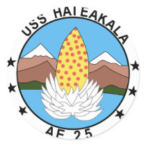 AE-25 USS Haleakala Ammunition Ship Military Patch Round Sticker