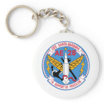 AE-28 USS Santa Barbara Ammunition Ship Military P Key Chain