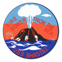 AE-33 USS Shasta Ammunition Ship Military Patch Round Stickers