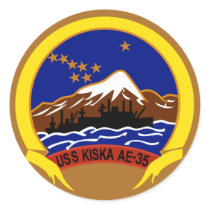 AE-35 USS Kiska Ammunition Ship Military Patch Stickers