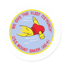AE-4 USS MOUNT BAKER Ammunition Ship Military Patc Stickers
