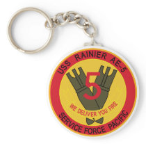 AE-5 USS RAINIER Ammunition Ship Military Patches Key Chain