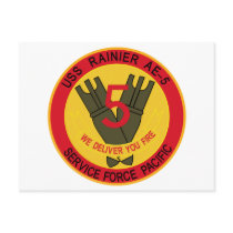 AE-5 USS RAINIER Ammunition Ship Military Patches Post Cards