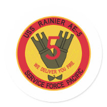 AE-5 USS RAINIER Ammunition Ship Military Patches Sticker