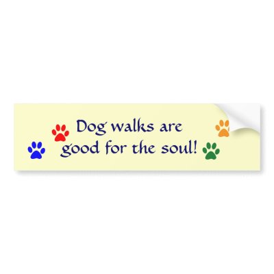 AE- Dog walks paws bumper sticker by naturesmiles