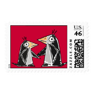 AE- Penguin Love Postage Stamps stamp