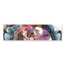 Aelita and Jax - Witch and Cat Bumper Sticker bumper stickers