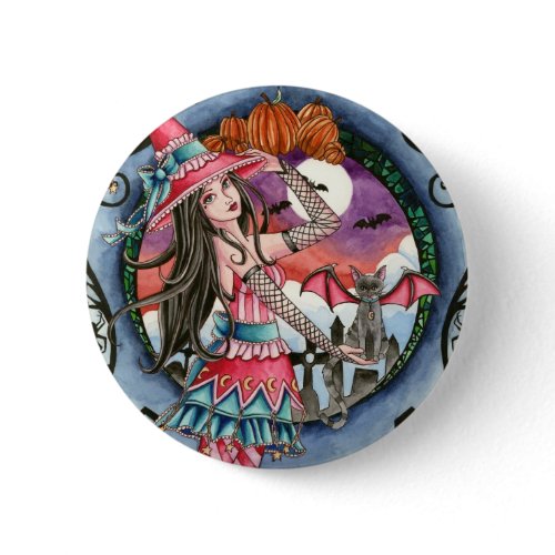 Aelita and Jax - Witch and Cat Button button
