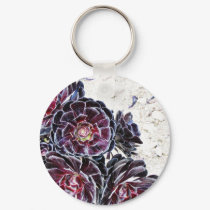 Aeonium Flower On Dry Rocks keychains
