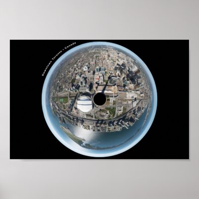 Aerial Fish-Eye Photo of Downtown Toronto Canada  Posters by jesterbryanc