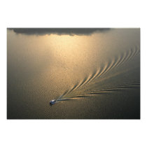 aerial image of boat in Lake Gatun Panama